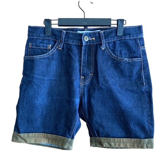 5/$20 Hypercrush blue brown khaki mix denim shorts M - Picture 3 of 7